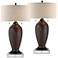 360 Lighting Cody 27 1/2" Hammered Bronze Table Lamps with Risers