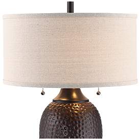 Image3 of 360 Lighting Cody Hammered Bronze Lamps Set of 2 with Table Top Dimmers more views