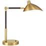 2_360 Lighting Colborne 28" Leather Wrap Brass Mid-Century Desk Lamp
