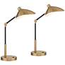 2_360 Lighting Colborne Adjustable Gold Black LED USB Desk Lamps Set of 2