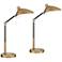 360 Lighting Colborne Adjustable Gold Black LED USB Desk Lamps Set of 2