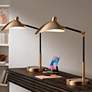 1_360 Lighting Colborne Adjustable Gold Black LED USB Desk Lamps Set of 2