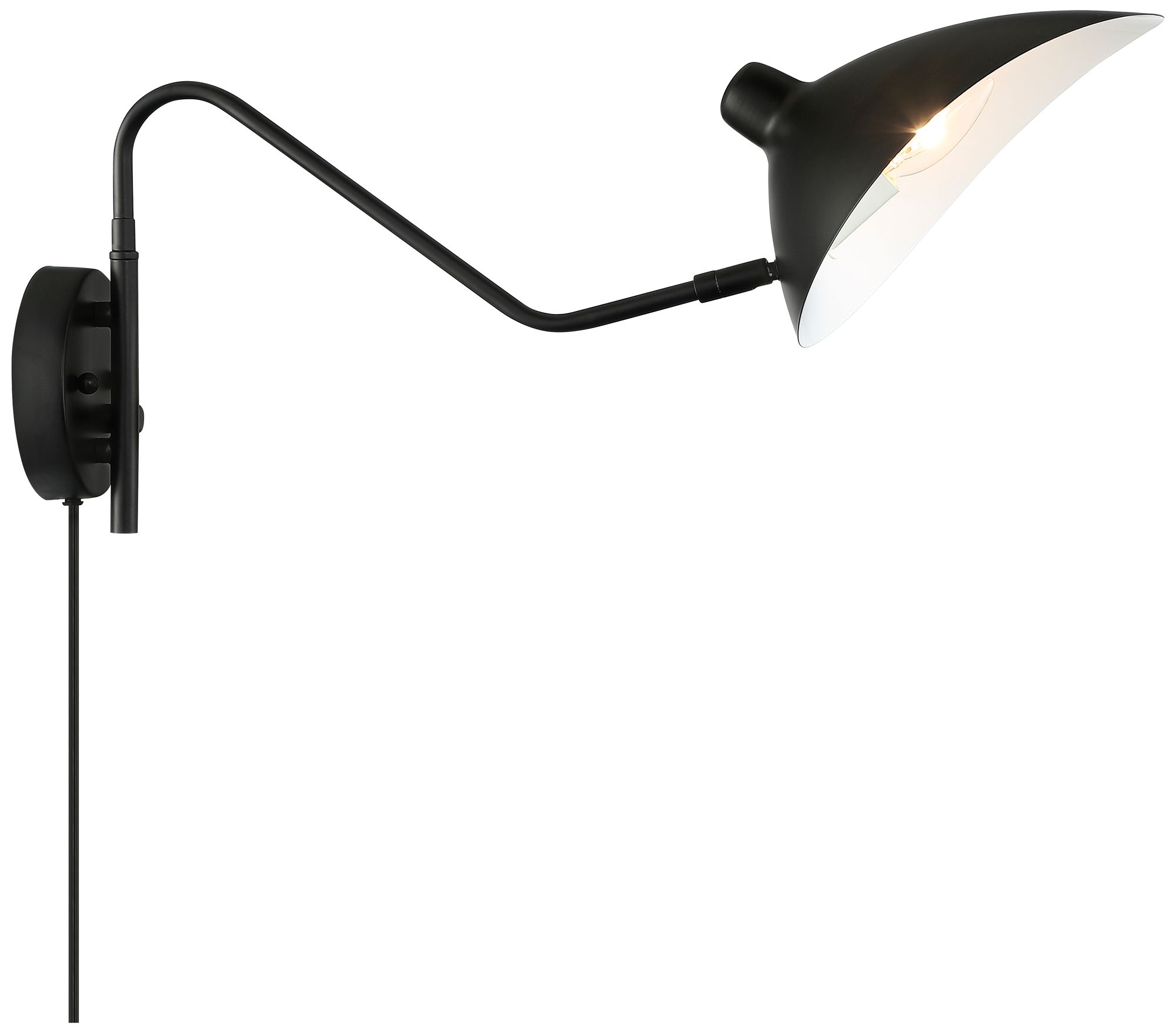 Watch A Video About the Colborne Black Finish Plug-In Swing Arm Modern Wall Lamp