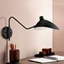 360 Lighting Colborne Black Angled Plug-In Swing Arm Wall Lamps Set of 2