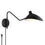 360 Lighting Colborne Black Finish Plug-In Swing Arm Modern Wall Lamp