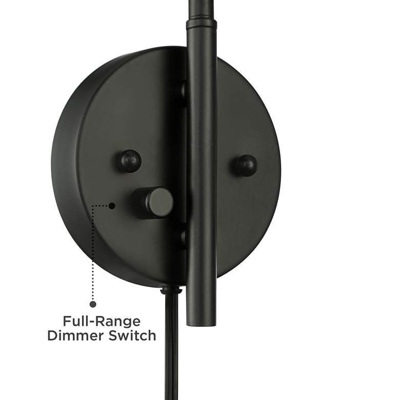 Image 4 360 Lighting Colborne Black Finish Plug-In Swing Arm Modern Wall Lamp more views