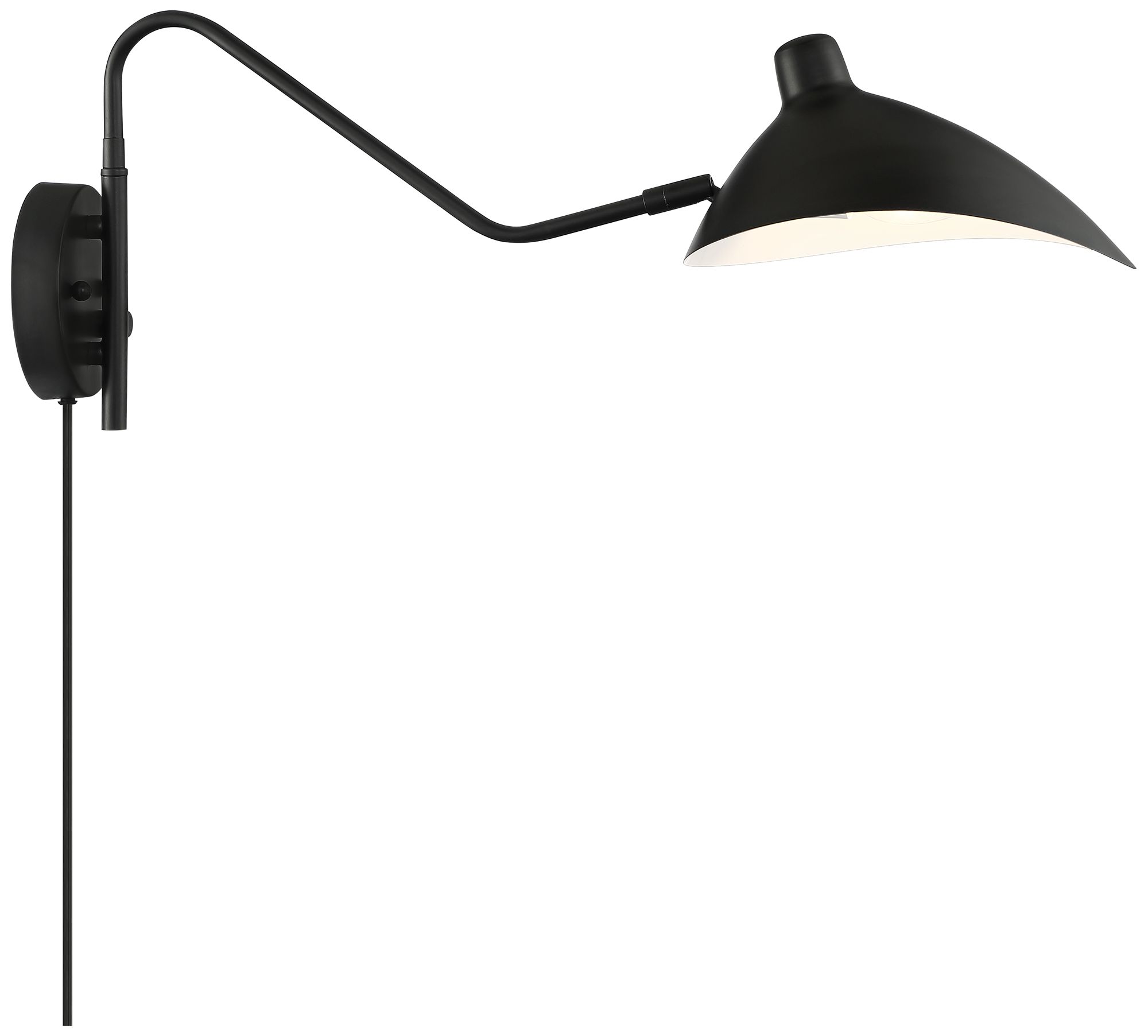 Watch A Video About the Colborne Black Finish Plug-In Swing Arm Modern Wall Lamp