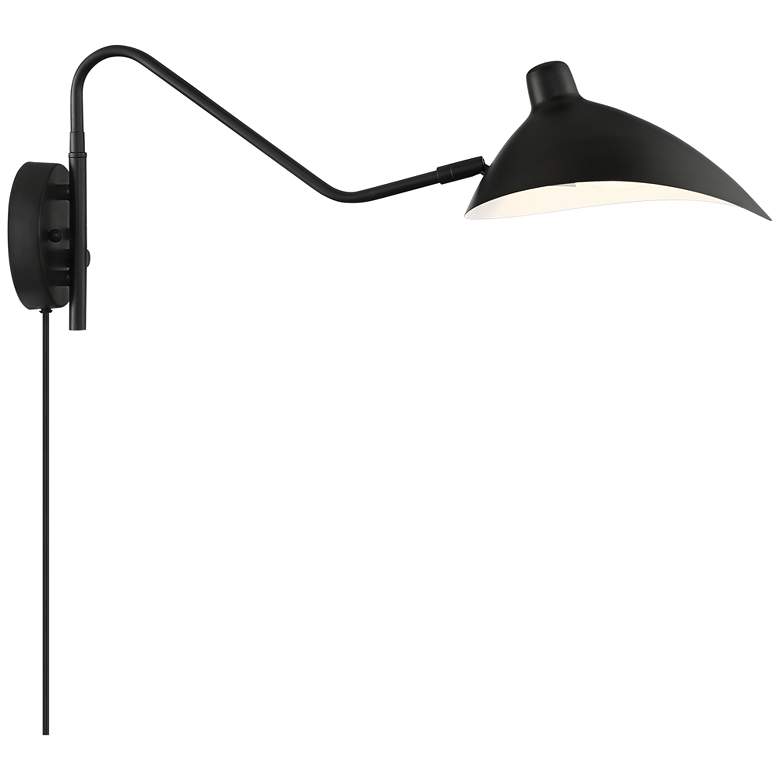 Image 6 360 Lighting Colborne Black Finish Plug-In Swing Arm Modern Wall Lamp more views