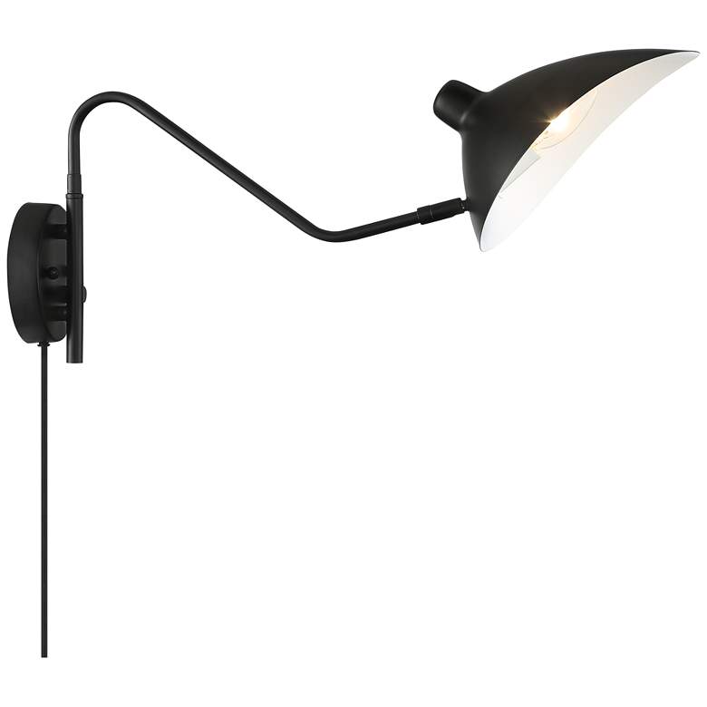 Image 7 360 Lighting Colborne Black Finish Plug-In Swing Arm Modern Wall Lamp more views