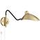 360 Lighting Colborne Brass and Bronze Swing Arm Modern Plug-In Wall Lamp