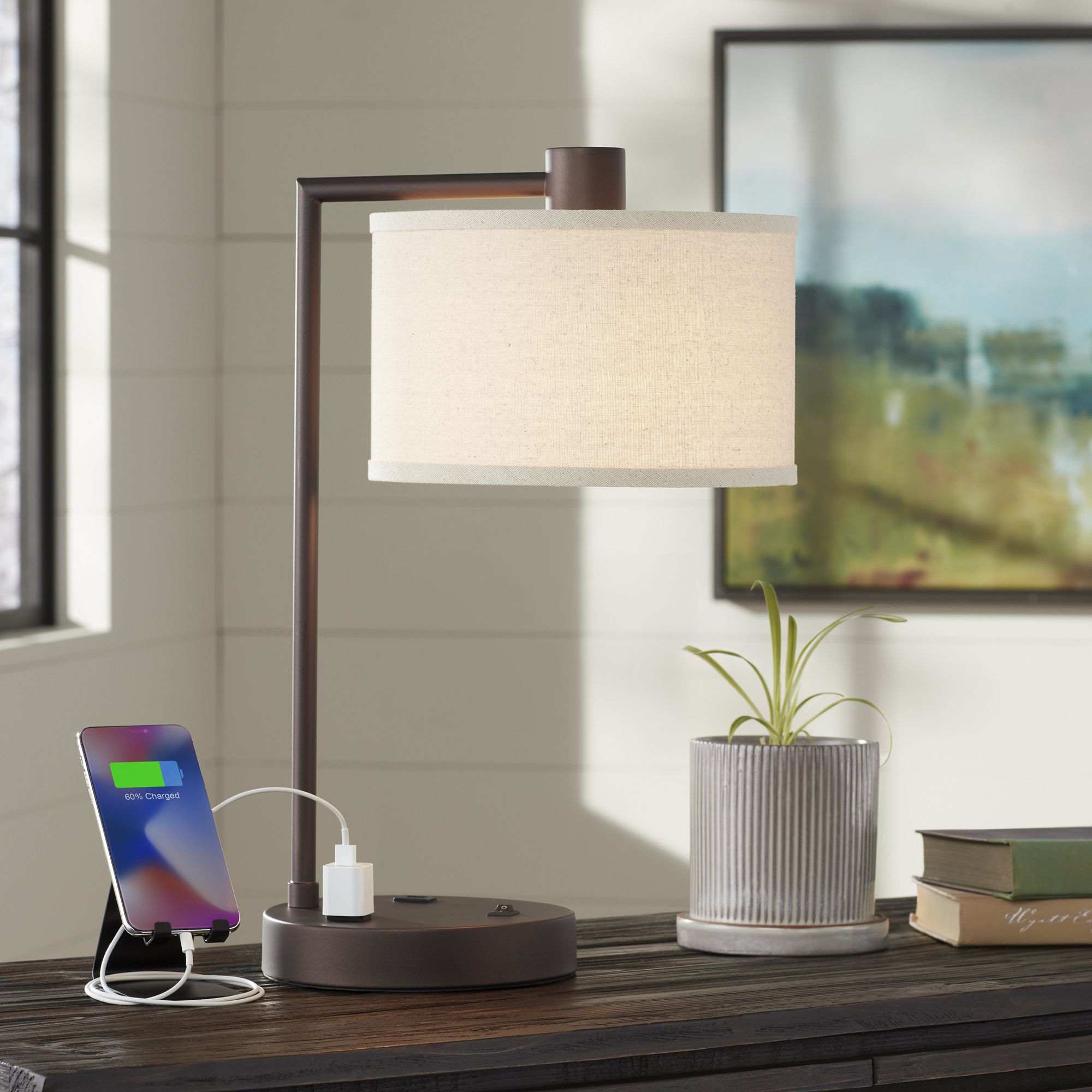 Desk lamp with usb and sale outlet