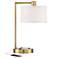 360 Lighting Colby 21" Antique Gold Desk Lamp with Outlet and USB Port