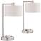 360 Lighting Colby 21" Nickel USB and Outlet Desk Lamps Set of 2