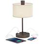 360 Lighting Colby 21" Outlets and USB Bronze Desk Lamps Set of 2