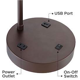 Image5 of 360 Lighting Colby 21" Outlets and USB Bronze Desk Lamps Set of 2 more views