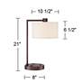 360 Lighting Colby 21" Outlets and USB Bronze Desk Lamps Set of 2