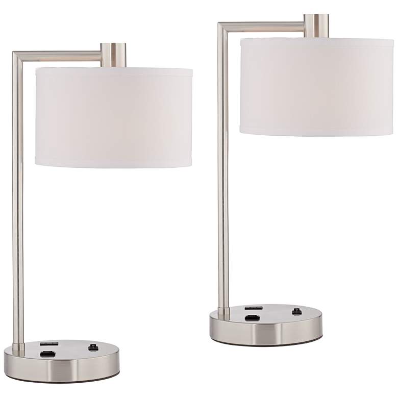 Image 2 360 Lighting Colby 21" USB Desk Lamps Set of 2 with Smart Sockets