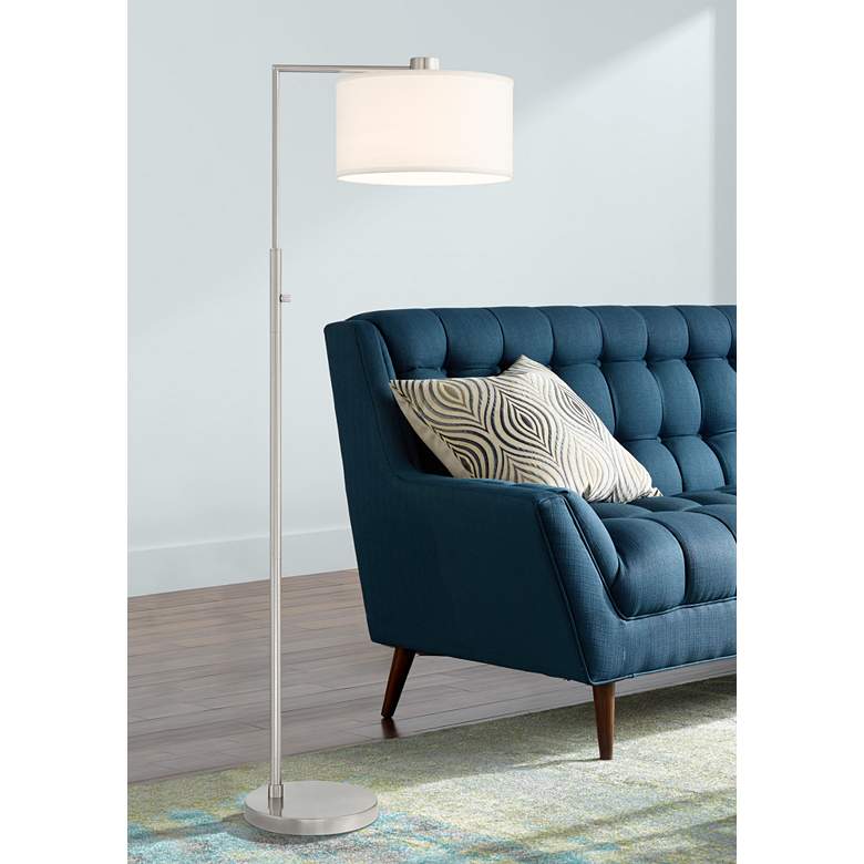 Image 1 360 Lighting Colby 61" High Brushed Nickel Downbridge Floor Lamp