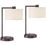 360 Lighting Colby Bronze Outlet USB Lamps Set of 2 with Smart Sockets