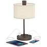 360 Lighting Colby Bronze Outlet USB Lamps Set of 2 with Smart Sockets