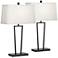 360 Lighting Cole 27" High Black Metal USB Table Lamps Set of 2