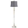1_360 Lighting Colonnade 60" Antique White Gray Shade Floor Lamp