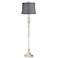 360 Lighting Colonnade 60" Antique White Gray Shade Floor Lamp