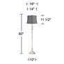 6_360 Lighting Colonnade 60" Antique White Gray Shade Floor Lamp more views