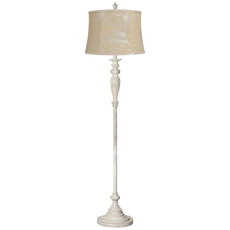 Image 1 360 Lighting Colonnade 60" Antique White with Gold Shade Floor Lamp