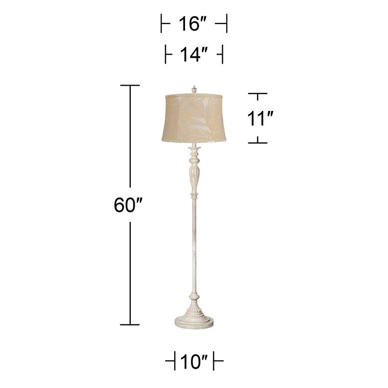 Image 6 360 Lighting Colonnade 60" Antique White with Gold Shade Floor Lamp more views