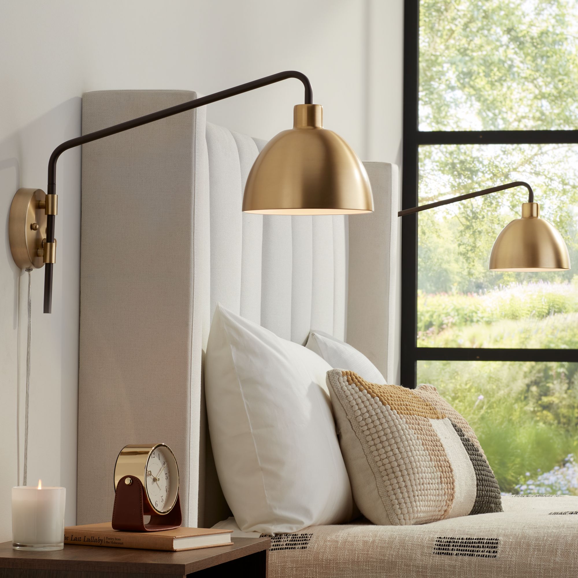 Plug in brass 2024 wall lights