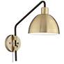 360 Lighting Colwood Brass Bronze Adjustable Swing Arm Plug-In Wall Lamp