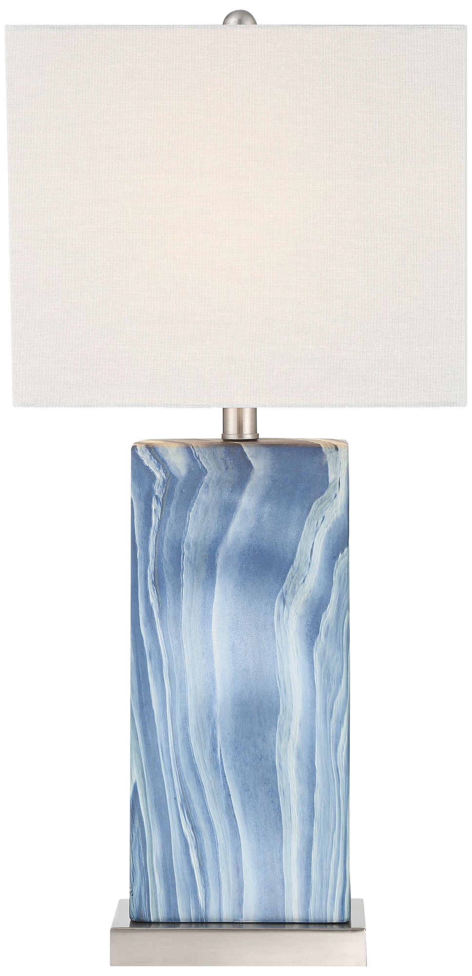 Watch A Video About the Set of 2 Connie Rippled Blue USB Table Lamp