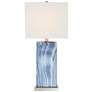 Watch A Video About the Set of 2 Connie Rippled Blue USB Table Lamp