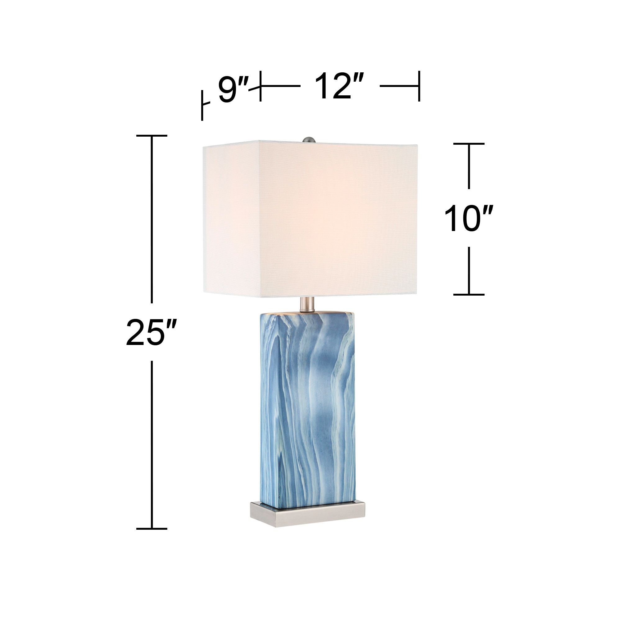 Watch A Video About the Set of 2 Connie Rippled Blue USB Table Lamp