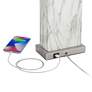 6_360 Lighting Connie 25" White Faux Marble USB Table Lamps Set of 2 more views