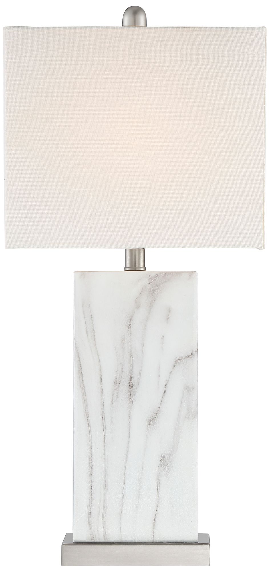 Watch A Video About the Connie White Faux Marble Modern USB Table Lamps Set of 2