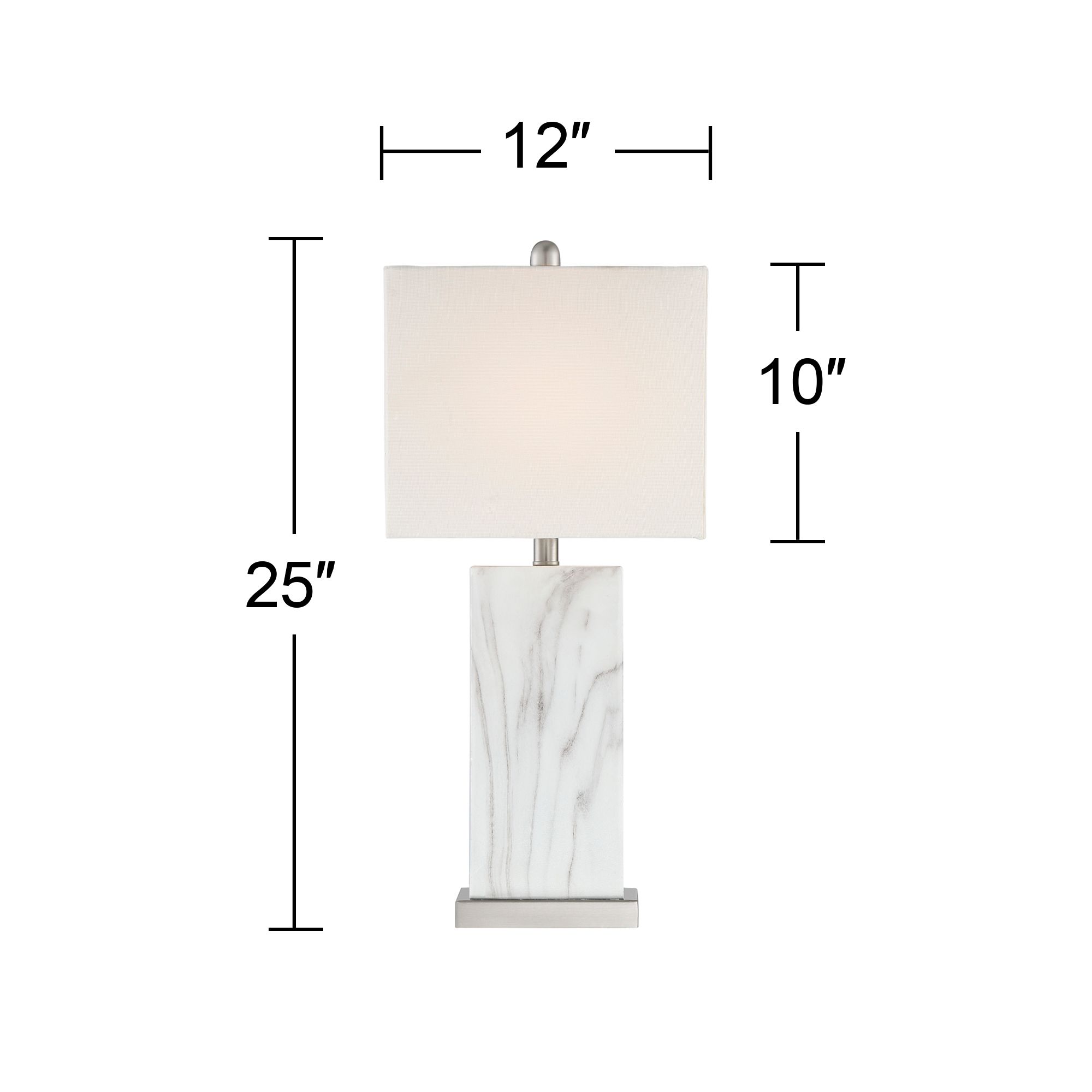 Watch A Video About the Connie White Faux Marble Modern USB Table Lamps Set of 2