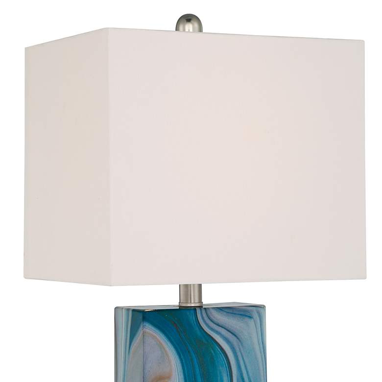 Image 7 360 Lighting Connie Blue Faux Marble USB Table Lamps Set of 2 more views