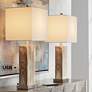 360 Lighting Connie Faux Brown Marble USB Table Lamps Set of 2