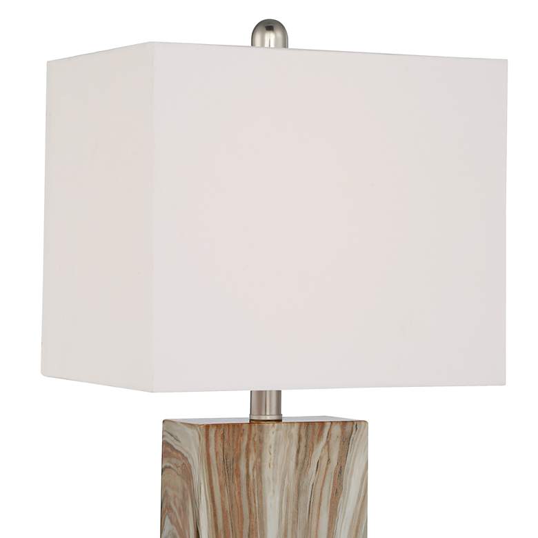 Image 3 360 Lighting Connie Faux Brown Marble USB Table Lamps Set of 2 more views