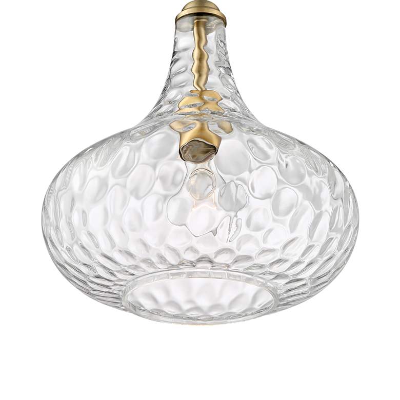 Image 3 360 Lighting Cora 11 inch Modern Plated Gold Hammered Glass Mini Pendant more views