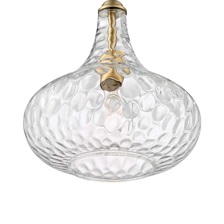 Image 3 360 Lighting Cora 11" Modern Plated Gold Hammered Glass Mini Pendant more views