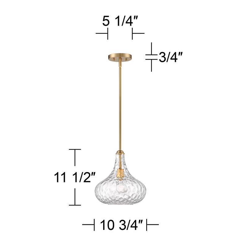 Image 7 360 Lighting Cora 11 inch Modern Plated Gold Hammered Glass Mini Pendant more views