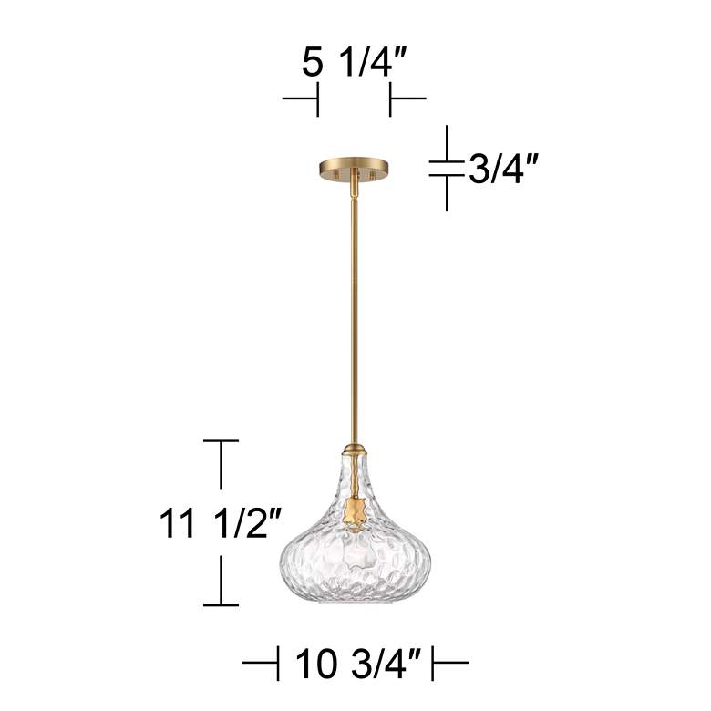Image 7 360 Lighting Cora 11" Modern Plated Gold Hammered Glass Mini Pendant more views