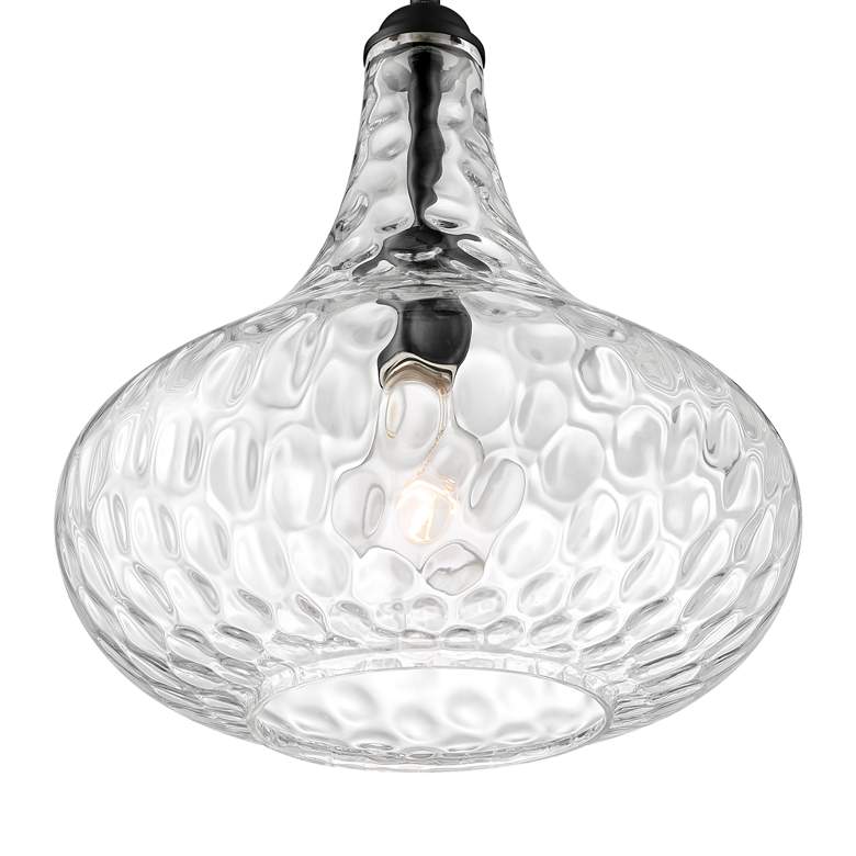Image 3 360 Lighting Cora 11" Wide Matte Black Hammered Glass Mini Pendant more views