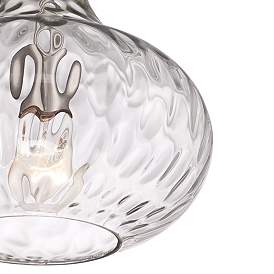 Image4 of 360 Lighting Cora 11" Wide Modern Nickel and Textured Glass Pendant more views
