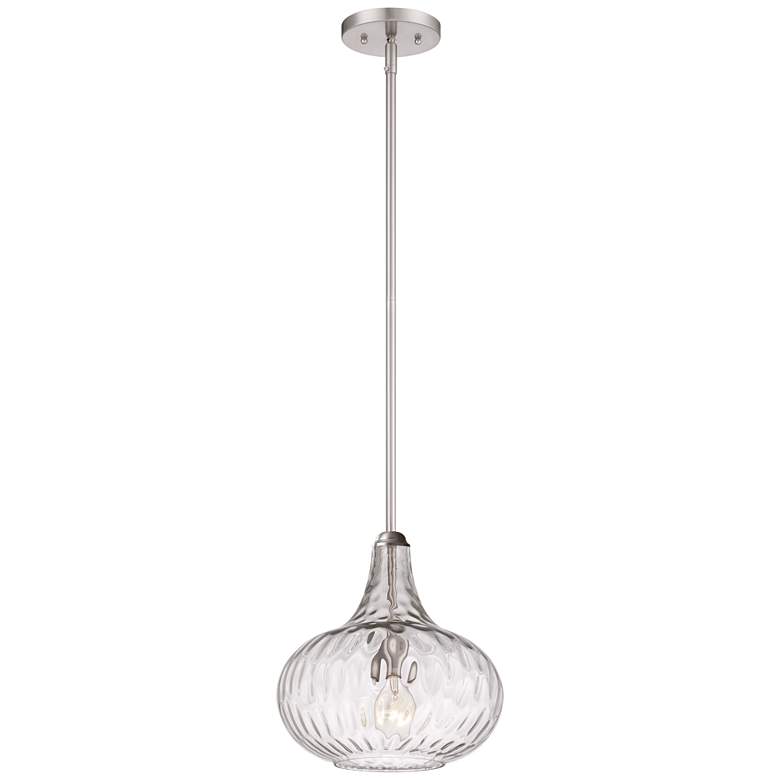 Image 6 360 Lighting Cora 11" Wide Modern Nickel and Textured Glass Pendant more views