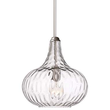 360 Lighting Cora 11" Wide Modern Nickel and Textured Glass Pendant