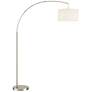 360 Lighting Cora 72" Brushed Nickel Arc Floor Lamp with USB Dimmer
